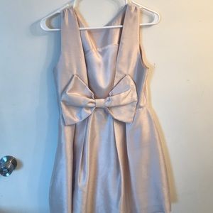 Gold Lulus dress with bow in back